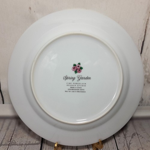 Blumen Salat Dessert Teller 4er Set Punsch Studio Frühling Garten 8" Porzellandose - Bild 10 von 14