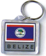 BELIZE DOUBLESIDED FLAG KEYCHAIN WITH RING  - NEW - FREE SHIPPING