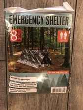 8 Feet Emergency Shelter w/ 20 Foot Nylon Rope 8’ X 2’ - 2 Person