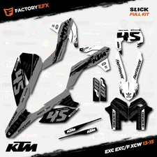 Gray & White Slick Graphics Kit fits KTM 13-16 EXC EXC/F XCW 125 250 300 450