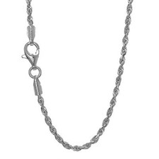 10k Solid Gold Yellow Or White 1.5 mm Diamond-Cut Rope Chain Necklace 30