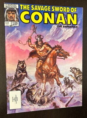 SAVAGE SWORD OF CONAN #136 (Marvel Comics 1987) -- VF/NM