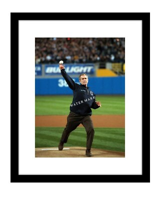George W Bush 8x10 photo print Ceremonial Pitch Yankees Stadium president GOP