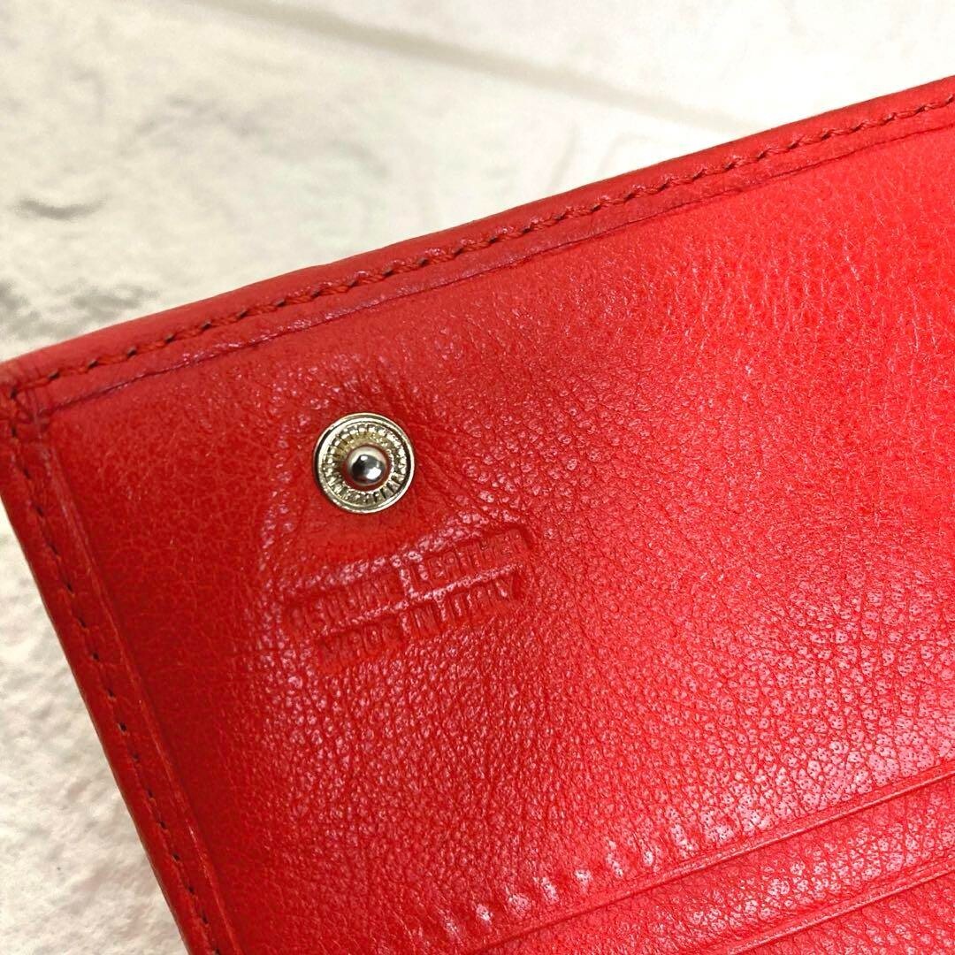 Vivienne Westwood long wallet orb embossed red tri-fold no