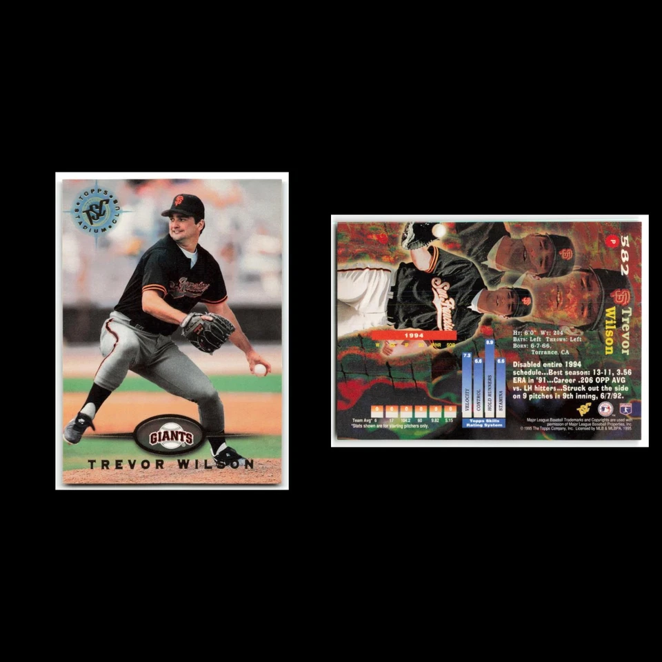 Trevor Wilson #582 1995 Topps Stadium Club San Francisco Giants Baseball Card NM - Image 3 of 3