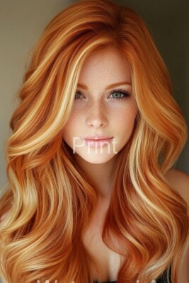 Redhead Red Hair Pretty Beautiful Wavy Hair Portrait Risque 4x6 8x10 13x19 F4393
