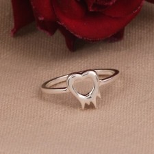 Melt Heart Designer Rings Sterling Silver Love Symbol Promise Ring Gift For Her