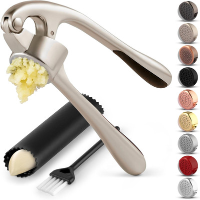Zulay Kitchen Premium Garlic Press Set - Rust Proof & Dishwasher Safe Profession
