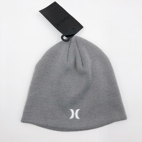 Gray Knit Cap Embroidered Logo 