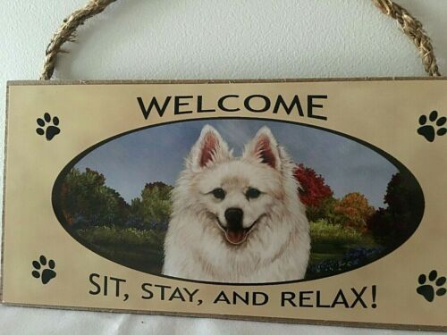 AMERICAN ESKIMO DOG BREED WELCOME SIGN ~ NEW ~ DOOR DECORATION