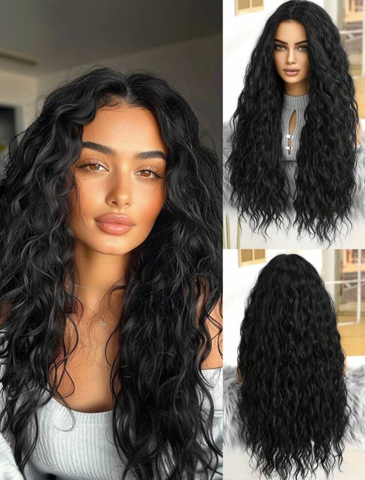 Perruque bouclée noire 70cm : la solution pour un volume immédiat