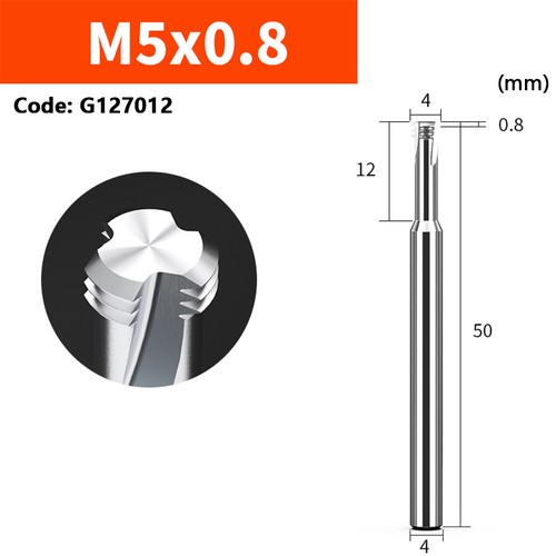 M1 to M24 Solid Carbide Thread Mill 3 Teeth Nano Coated for Aluminium,Steel,CNC - Picture 51 of 66