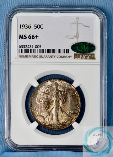 1936 Walking Liberty Half Dollar NGC MS66+ w/CAC - Spectacular Eye Appeal