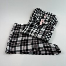 Victoria's Secret Cotton Short Sleeve V-Neck Top  Short Plaid PJ Set XXL NWT