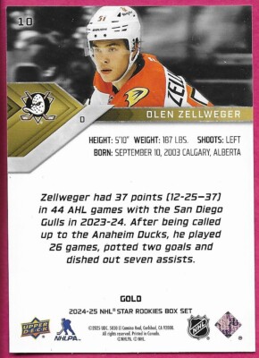 未開封10シリ ゴールドダイア 2017フローレス バムアデバヨ ルーキーカード 2024-25 Upper Deck Star Rookies OLEN ZELLWEGER Rookie #10 Gold 168