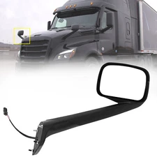 Black Hood Mirror For Freightliner Cascadia 2018-2023 Right Passenger Side