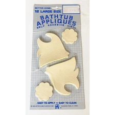 Vintage 1996 Bathtub Appliques Nautical Decor Fish Flowers Self Adhesive Vinyl