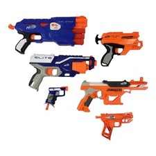 Nerf Lot Of 6 Disruptor Dual Strike Jolt FalconFire Qudrant  Snap Fire Dart Gun