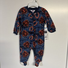 New Baby Toddler Chicago Bears 1pc Sleepwear Pajamas With Footies Size 0-3 M
