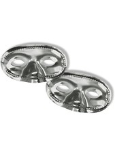 1 Metallic Silver Venetian Masquerade Ball Party Eye Half Mask Costume Accessory