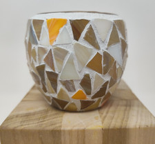 VTG World Bazaars Mosaic Glass Round Votive Candle Holder NEW ST33