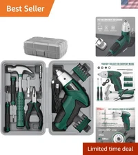 3.6V Cordless Electric Screwdriver Set with 12 Bits - Lightweight & Rechargeable