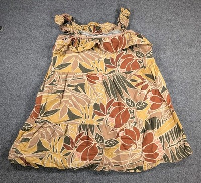 Sezane Fily Vicky Leaves Print Linenand Cotton Blend Dress, Size 44