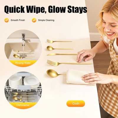 90 Piece Cutlery Set for 18, Stainless Steel Flatware Utensil Kitchen Spoon Fork