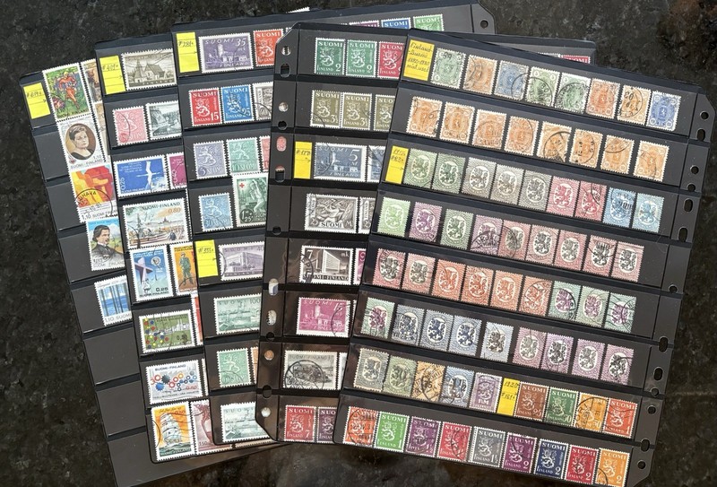 STAMPS=FINLAND=SUOMI=1880-1980=DIFFERENT COLORS=PERF= MINT/USED=5pgs#04439