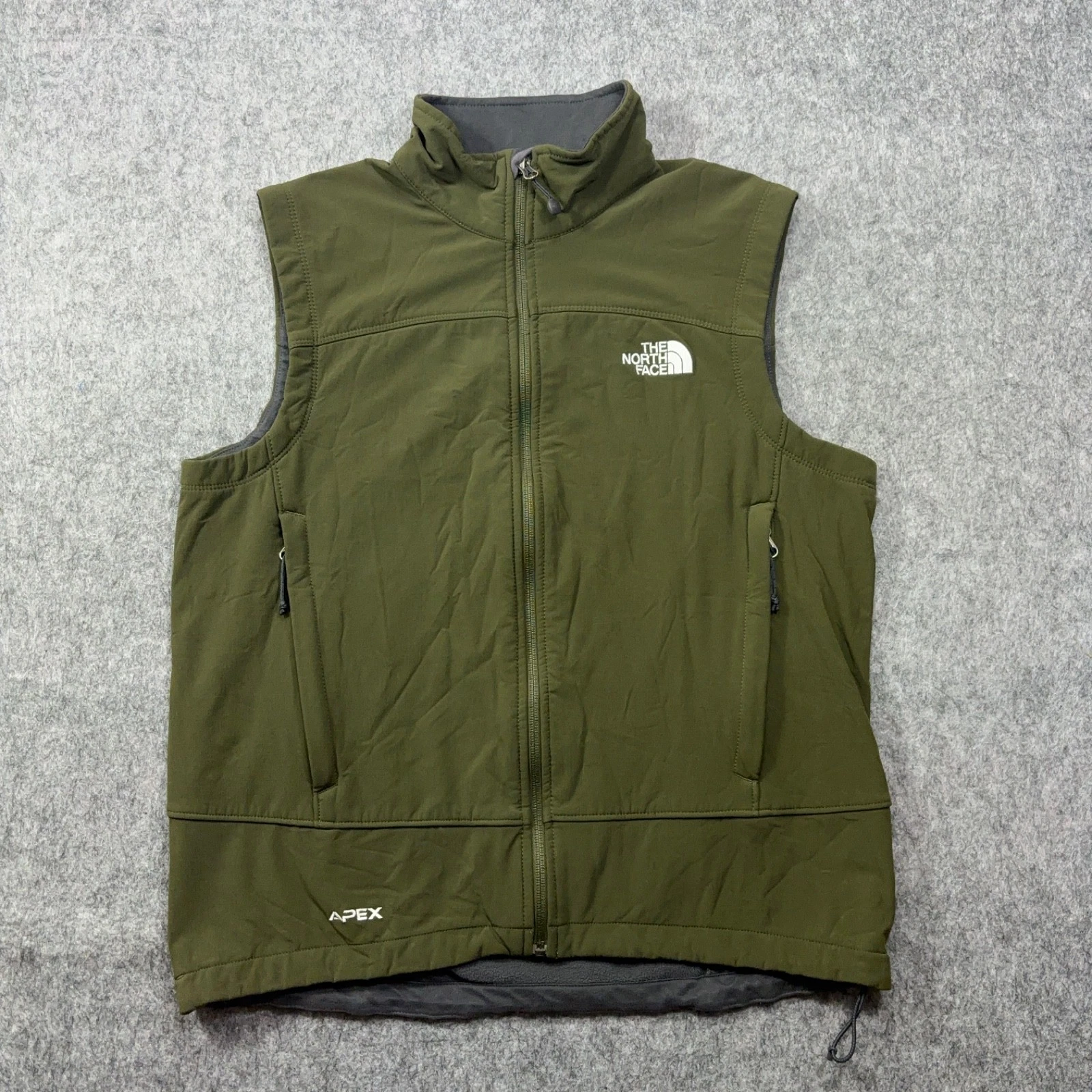 The North Face Apex Vest Men Medium Olive Green Soft Shell Earthy Shade Outdoors