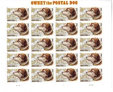 US SCOTT 4547 PANE OF 20 OWNEY THE POSTAL DOG STAMPS FOREVER  MNH