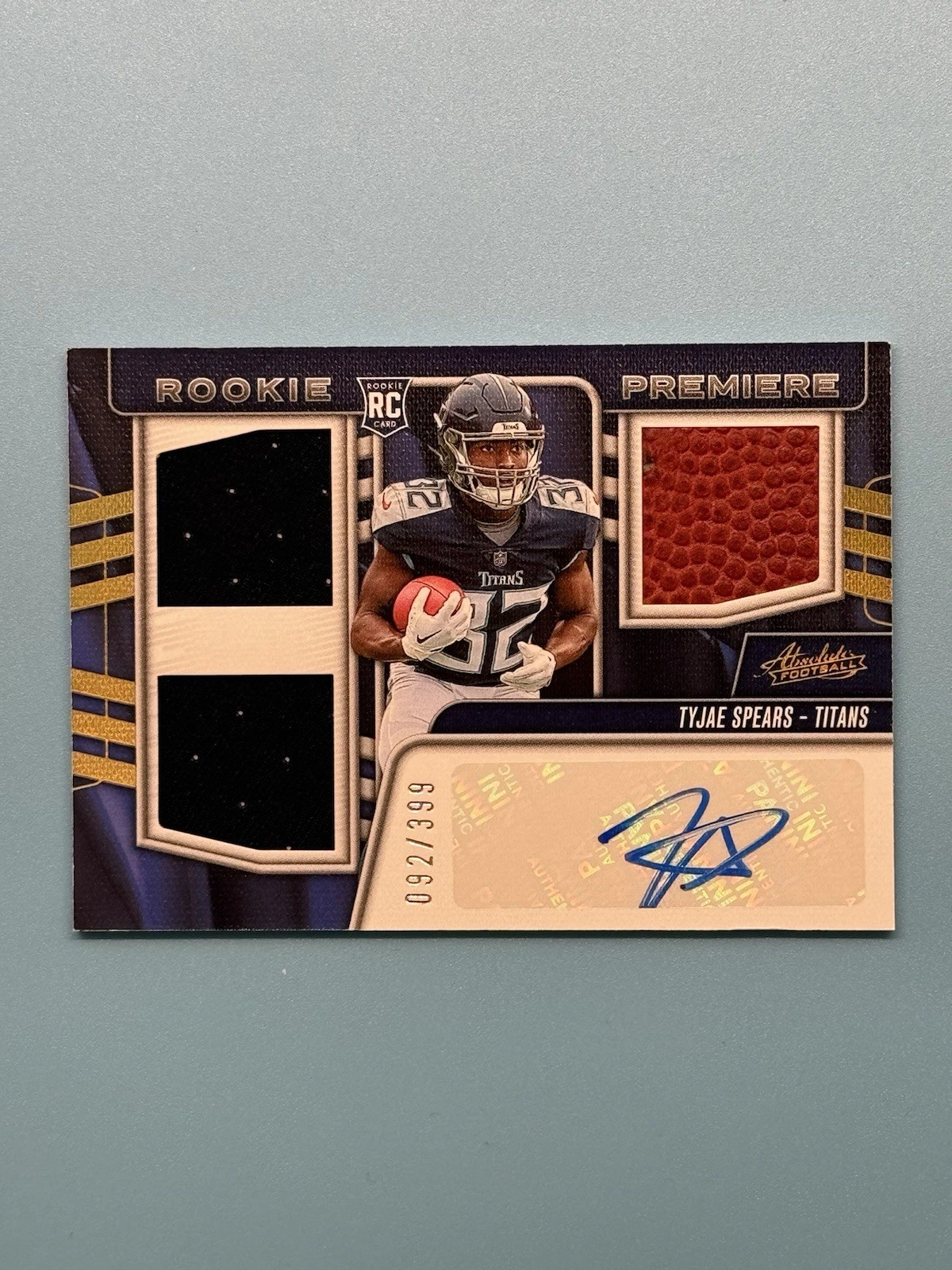 Tyjae Spears Panini Absolute Rookie Premiere Materials #RPMTSP Base