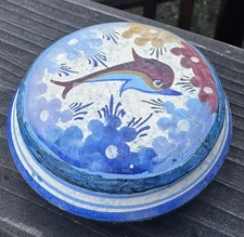 Ancient Greece Minoan Pottery "Trinket Box" REPLICA Approx D 3.5”