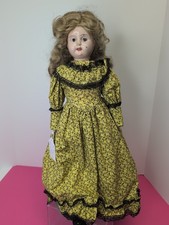 22  Antique German Minerva Tin Head Doll Painted Glass Eyes Leather Body me