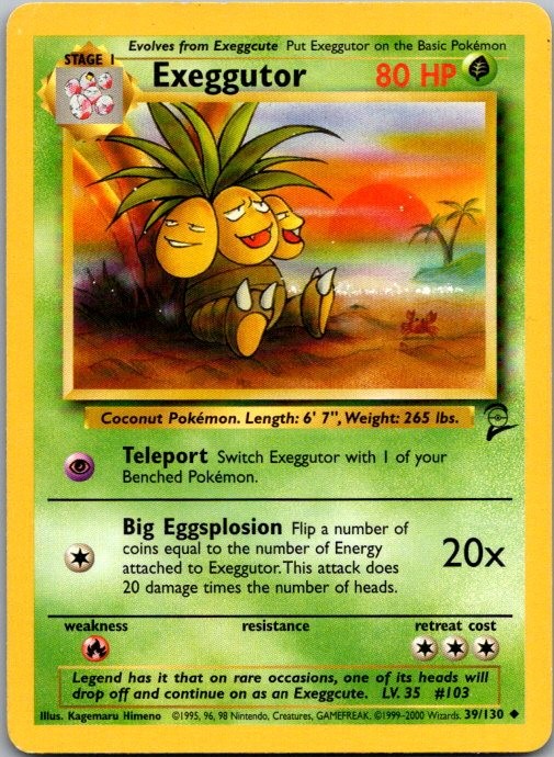 Exeggutor Uncommon Base Set 2 039/130 MP