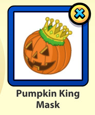 Webkinz Online Pumpkin King Mask Clothing Clothes Virtual Item