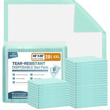 Tear-Resistant Disposable Adult Bed Pads 48" x 36" 20 Count Extra Large
