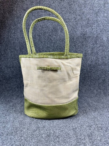 Estée Lauder Green Beige Faux Croc Tote Cosmetic Travel Bag Purse