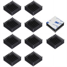 10 PCS Small Heat Sink 25x25x10mm Thermal Tape Aluminum Radiator Cooler