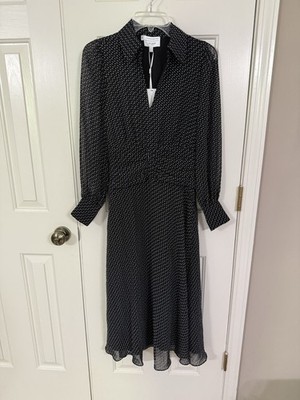 Hobbs London Longstock Dress Black Ivory 2 New With Tags