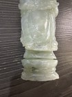 Chinese Natural Lantian green jade girl hand carving Women 6” Tall Sculpture — photo 9