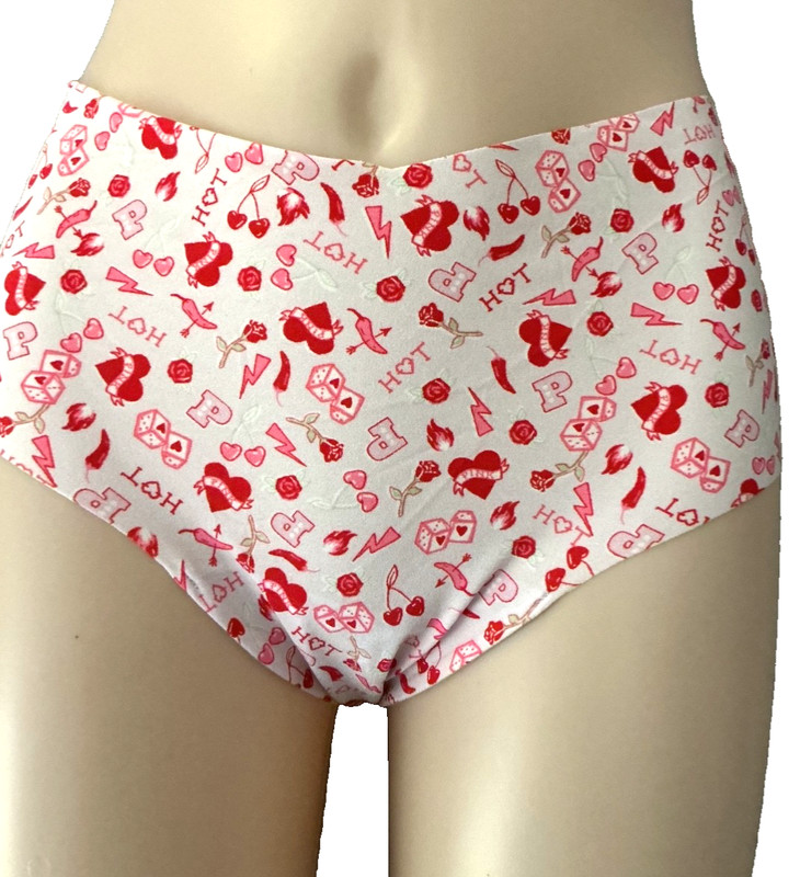 Victoria's Secret PINK No Show Hearts Hiphugger Whisper Spicy Print M (CD211)