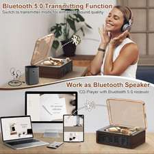 Portable CD Player Bluetooth with Speakers - Desktop CD Players for Home, Bu...