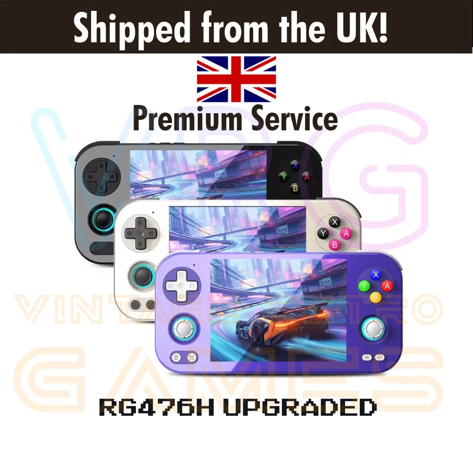ANBERNIC RG 476H NEU Retro Spielkonsole Handheld Android 13 + 128GB Karte + UK!