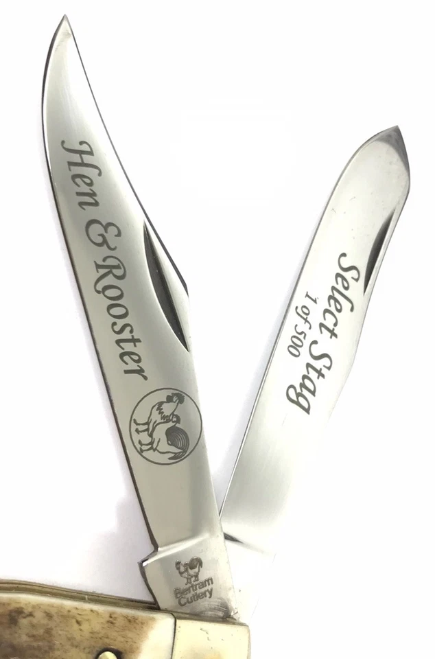 Navaja de bolsillo plegable Hen & Rooster 412 DS Stag Trapper Alemania Bertram 3116-NO Foto 2 de 4