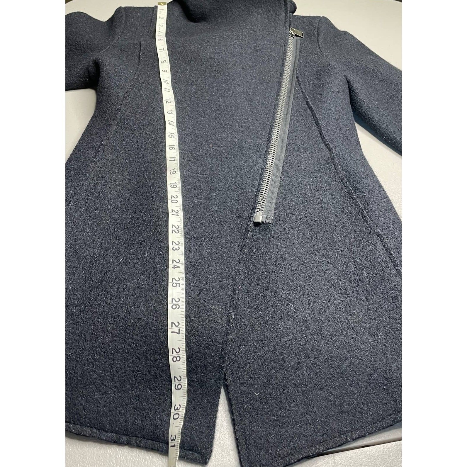 Halogen Wool Coat Jacket Mid Length Asymmetrical … - image 13