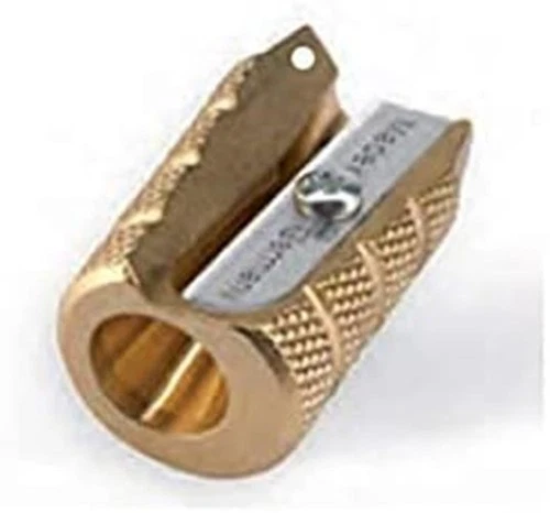 M + R Brass Pencil Sharpener Grenade Single Hole Heavy Duty Metal + Keyhole