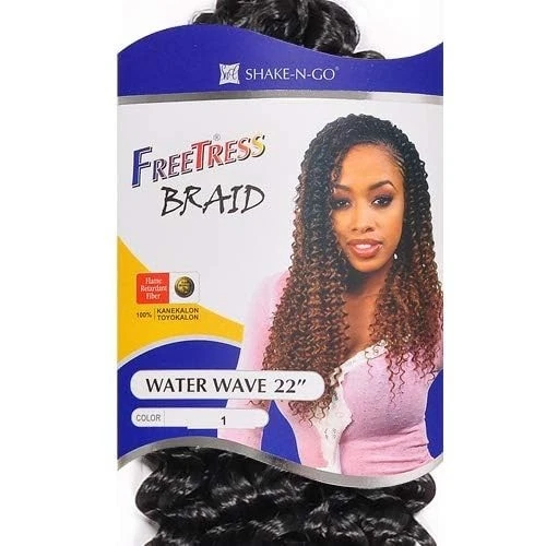 Trenzas de cabello sintéticas FreeTress onda de agua a granel 22" #1B Foto 2 de 3