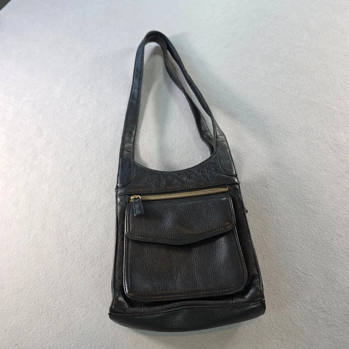 Valerie Stevens vintage leather sling bag Triangle teardrop leather purse gold Valerie Stevens vintage leather sling bag | Mercari main image 3
