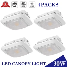 4PACK 30W LED Canopy Light Gas Station Fixture for Outdoor Parking Garage Lights